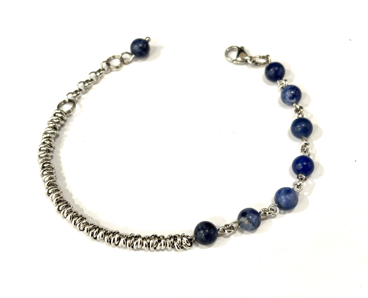 BRACCIALE STEEL&STONE ACCIAIO - PIETRE NATURALI 6mm