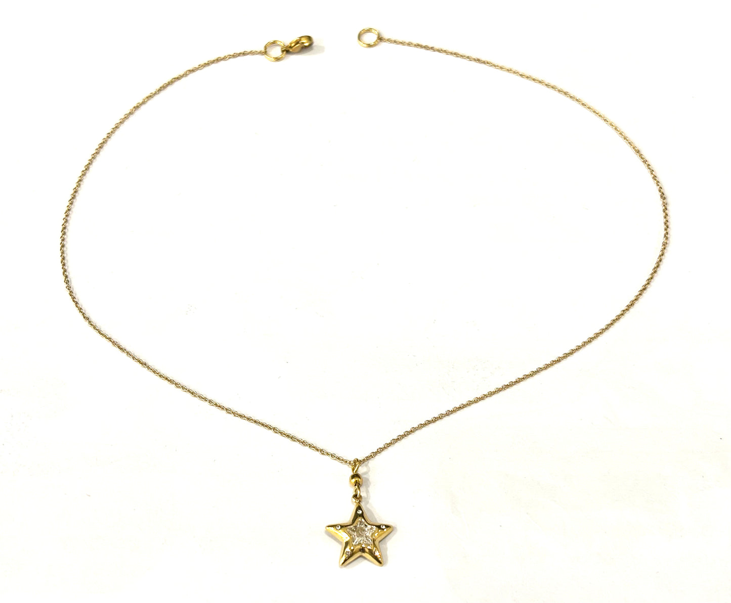 COLLANA CATENINA CON STELLA ACCIAIO - CRISTALLO ZIRCONIA CUBICA