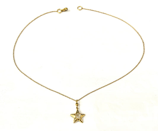 COLLANA CATENINA CON STELLA ACCIAIO - CRISTALLO ZIRCONIA CUBICA