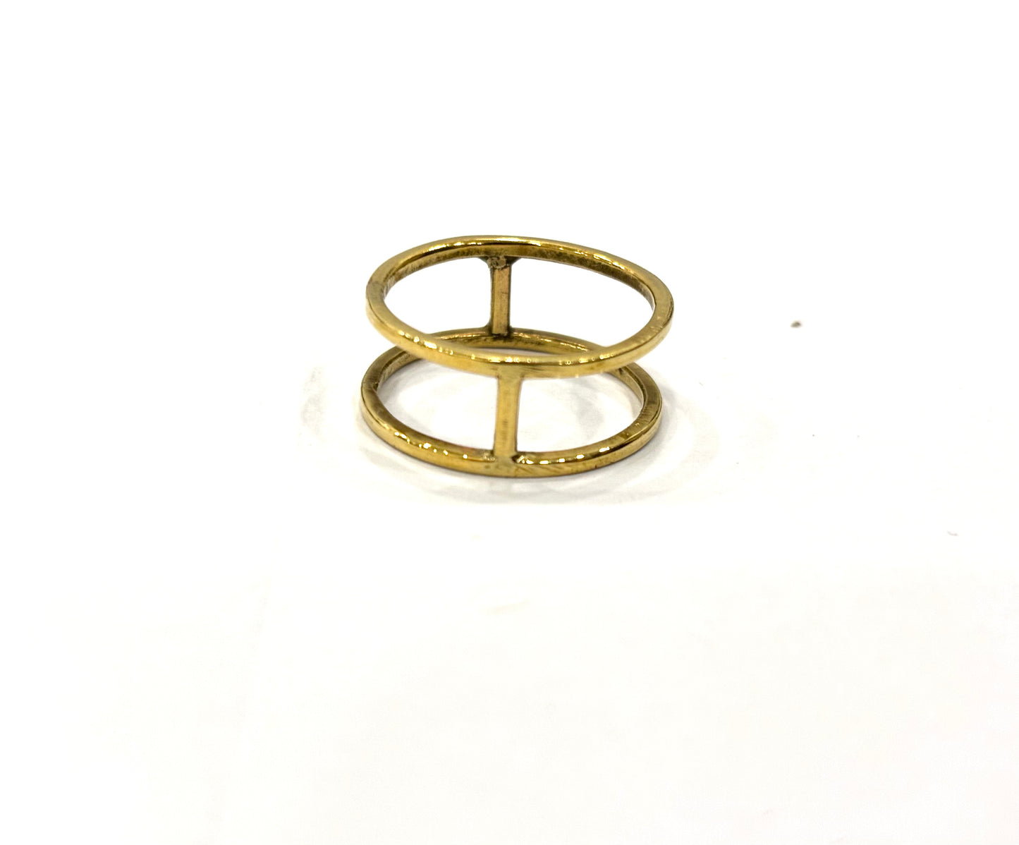 ANELLO OTTONE - FASCIA RIGHE VUOTA