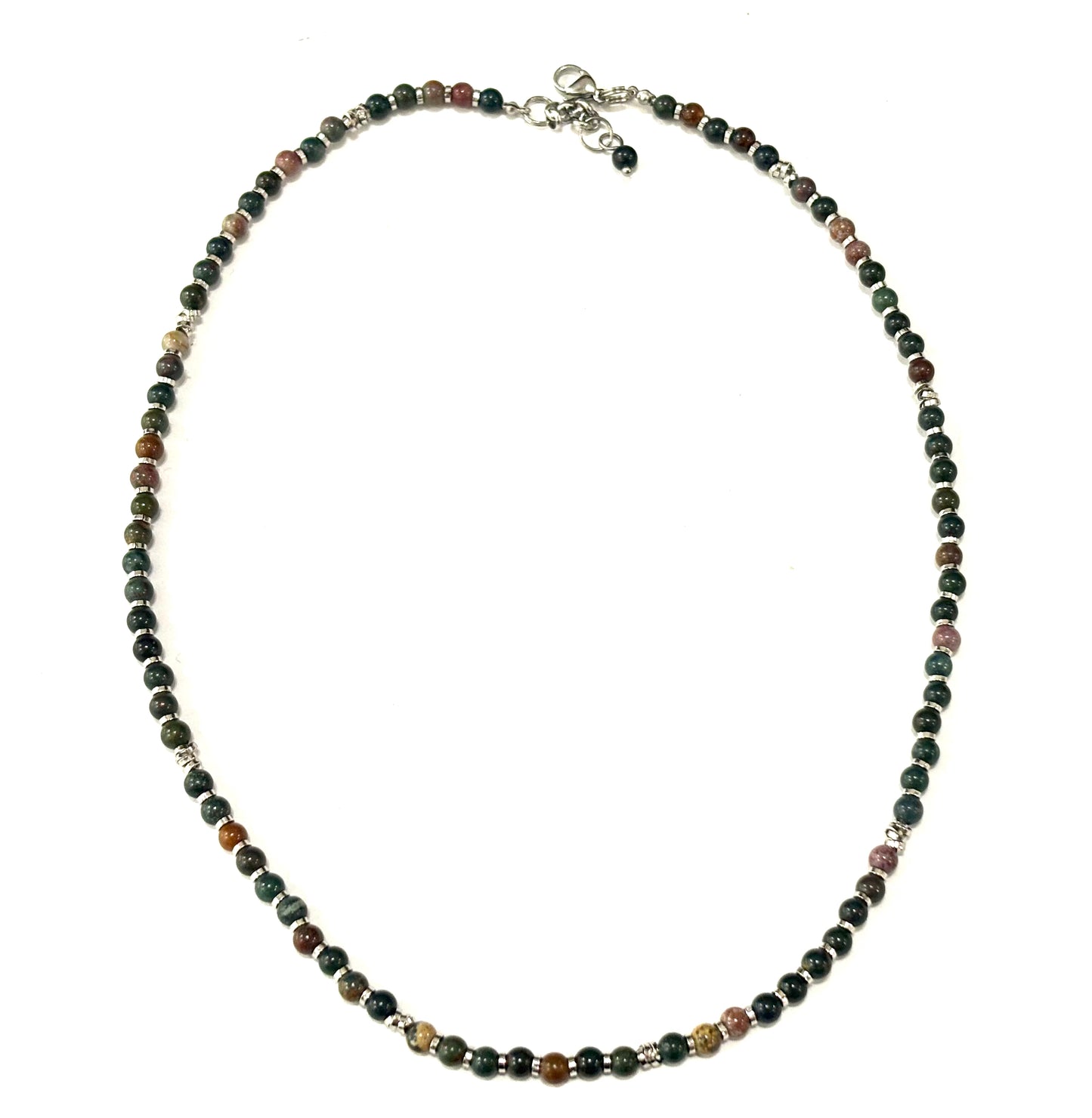 COLLANA RITMO ACCIAIO E PIETRE NATURALI 4MM