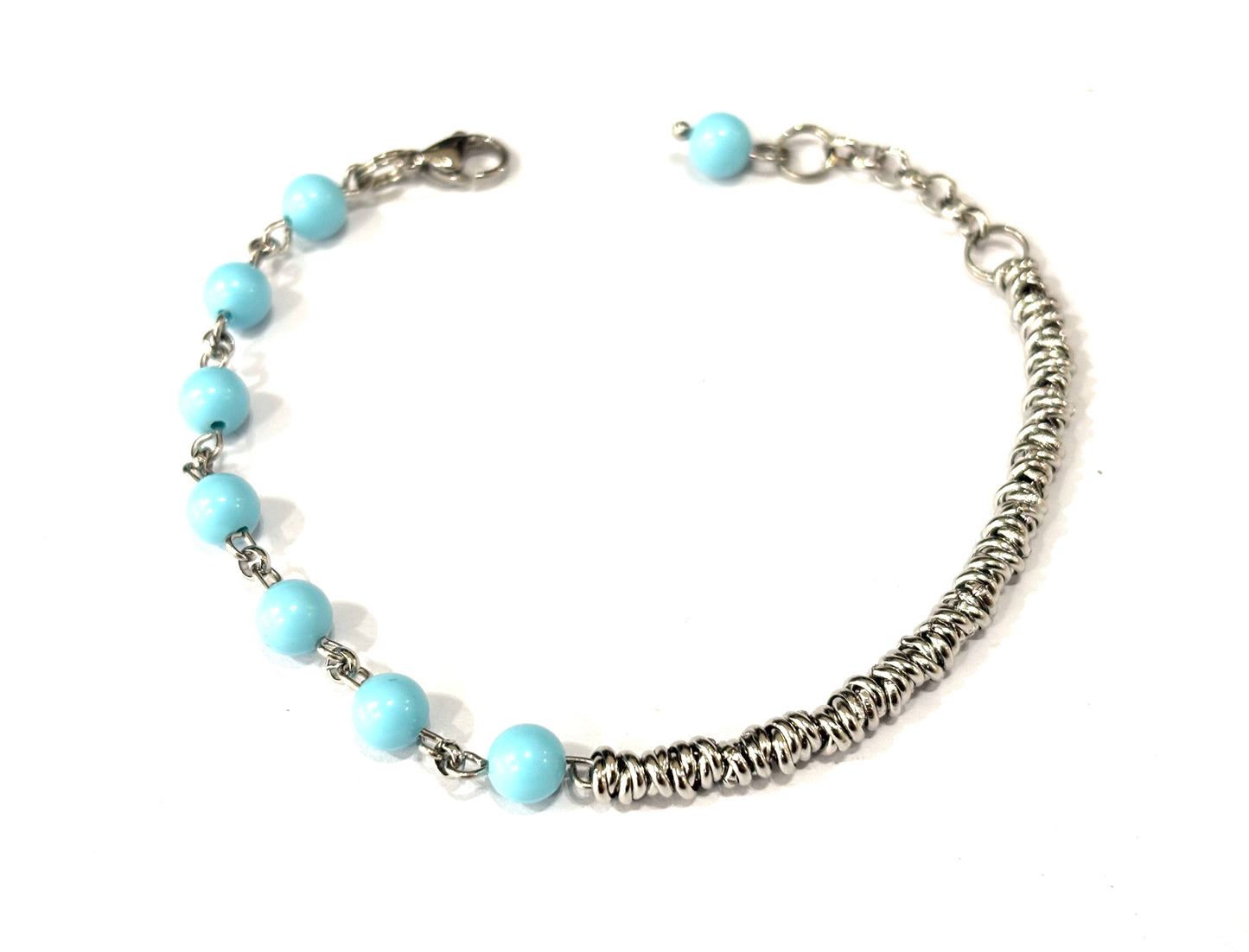 BRACCIALE STEEL&STONE ACCIAIO - PIETRE NATURALI 6mm