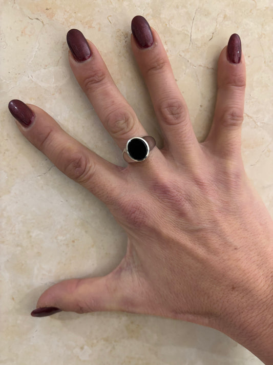 ANELLO ONICE OVALE - ARGENTO 925