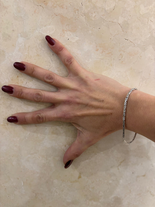BRACCIALE BIZANTINA SQUADRATAO - ARGENTO 925