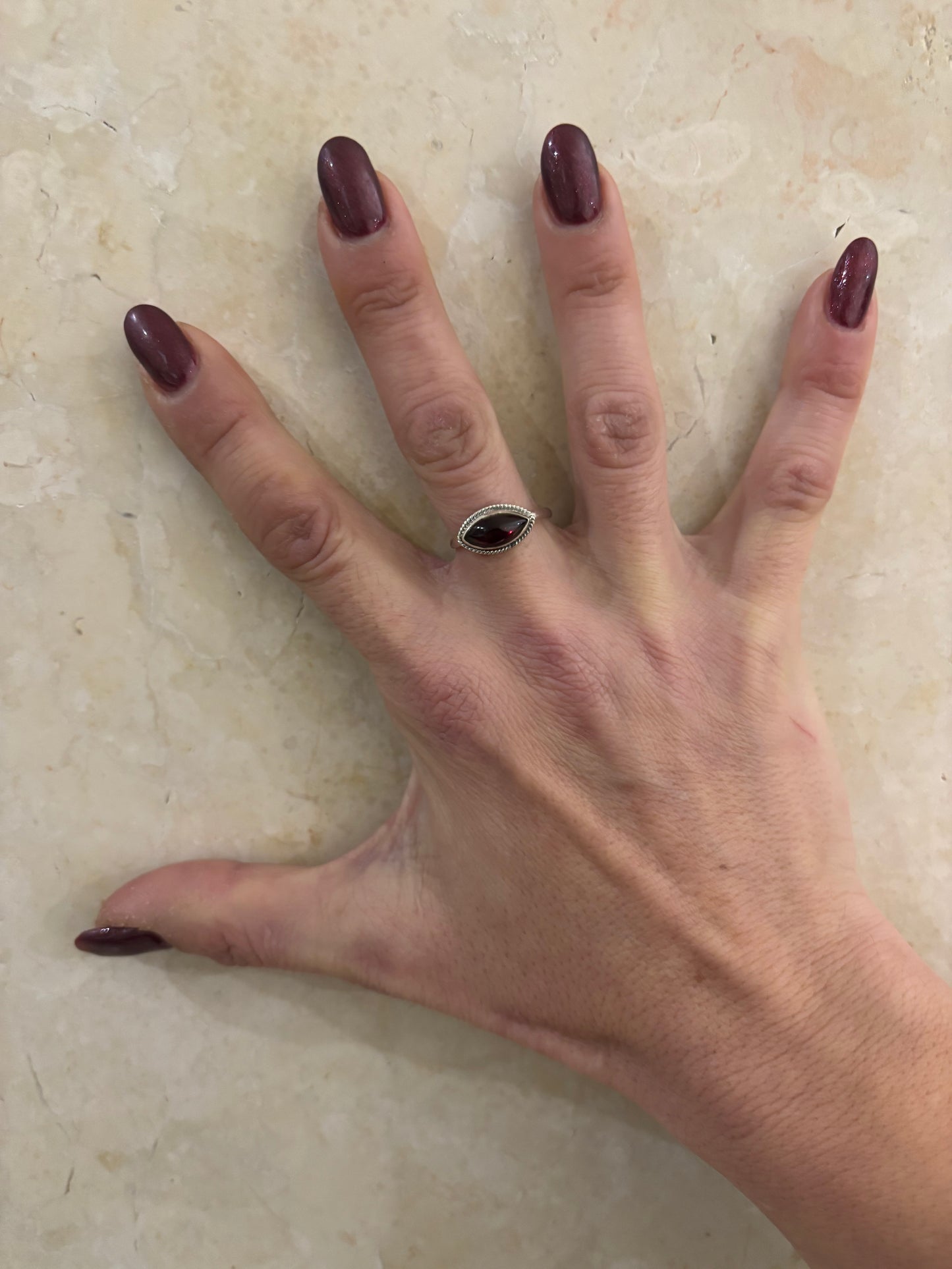 ANELLO GRANATO SPOLETTA - ARGENTO 925