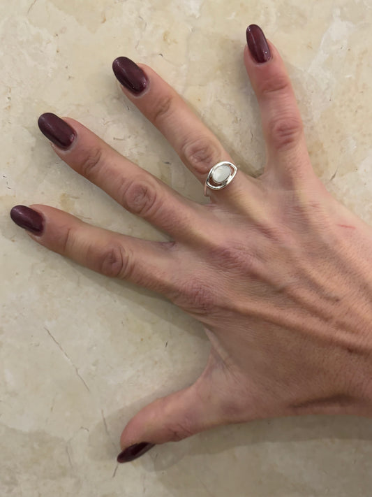 ANELLO MADREPERLA OVALE - ARGENTO 925