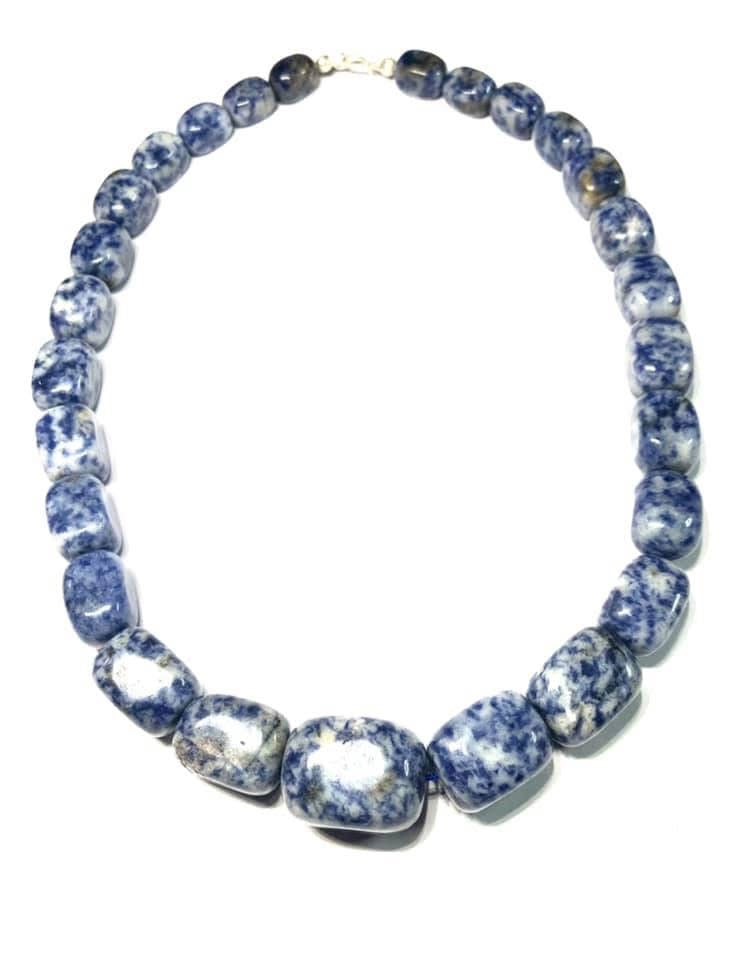 COLLANA PIETRE NATURALI SASSO BURATTATO A GRADAZIONE