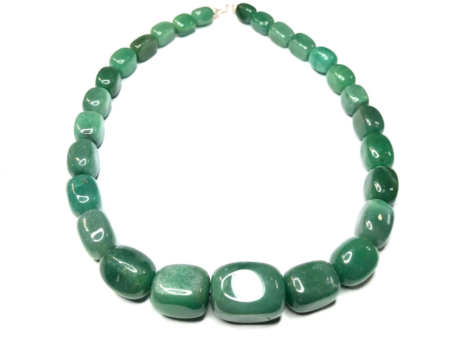 COLLANA PIETRE NATURALI SASSO BURATTATO A GRADAZIONE