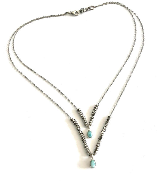 COLLANA SEMPLICITY ACCIAIO - CIONDOLI LARIMAR ARGENTO 925