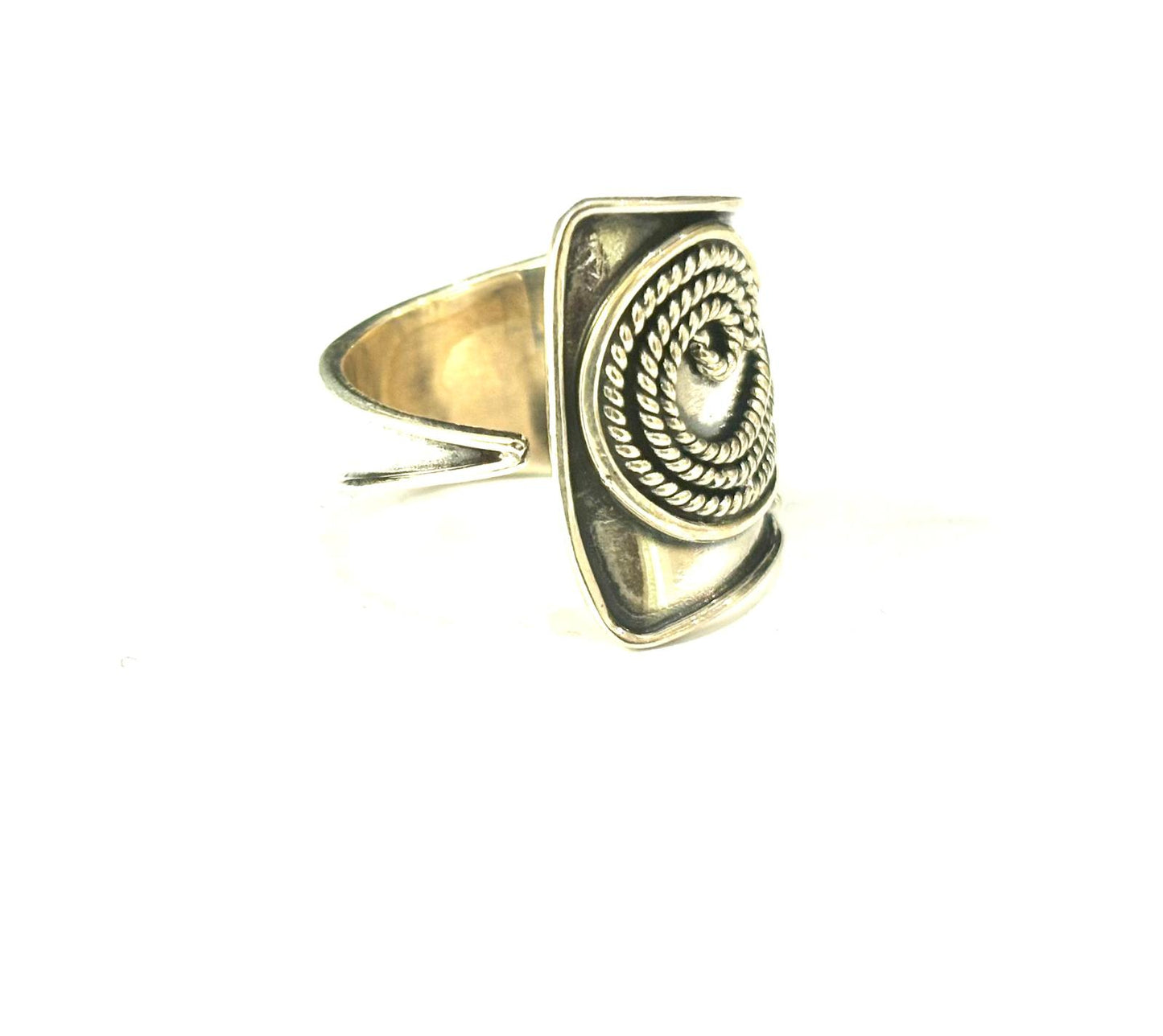 ANELLO FASCIA CON SPIRALE ARGENTO 925