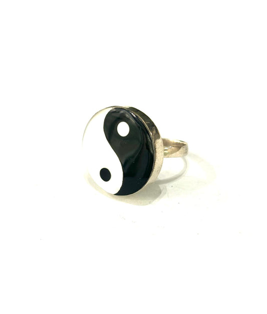 ANELLO YIN YANG - MADREPERLA - ONICE - ARGENTO 925