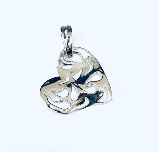 CIONDOLO CUORE TRAFORATO ARGENTO 925 RODIO