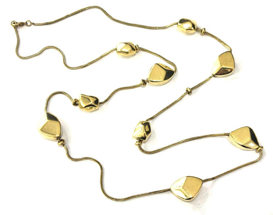 COLLANA OTTONE - ELEMENTI GEOMETRICI TRIDIMENSIONALI