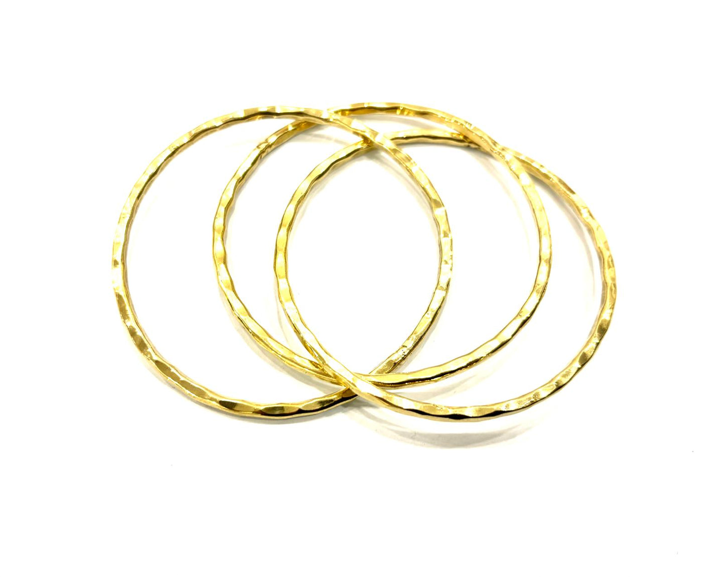 BRACCIALE OTTONE - TRIS BANGLE MARTELLATO