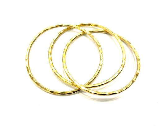 BRACCIALE OTTONE - TRIS BANGLE MARTELLATO