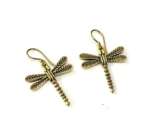 ORECCHINI OTTONE - LIBELLULA