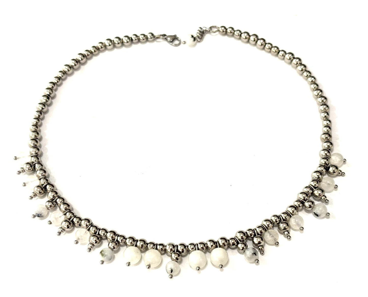 COLLANA BUBBLES ACCIAIO - PIETRA DI LUNA