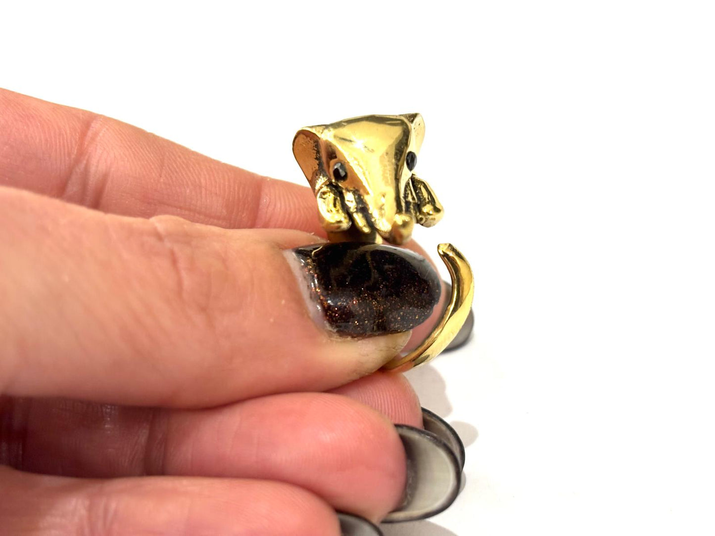 ANELLO OTTONE - TESTA ELEFANTE