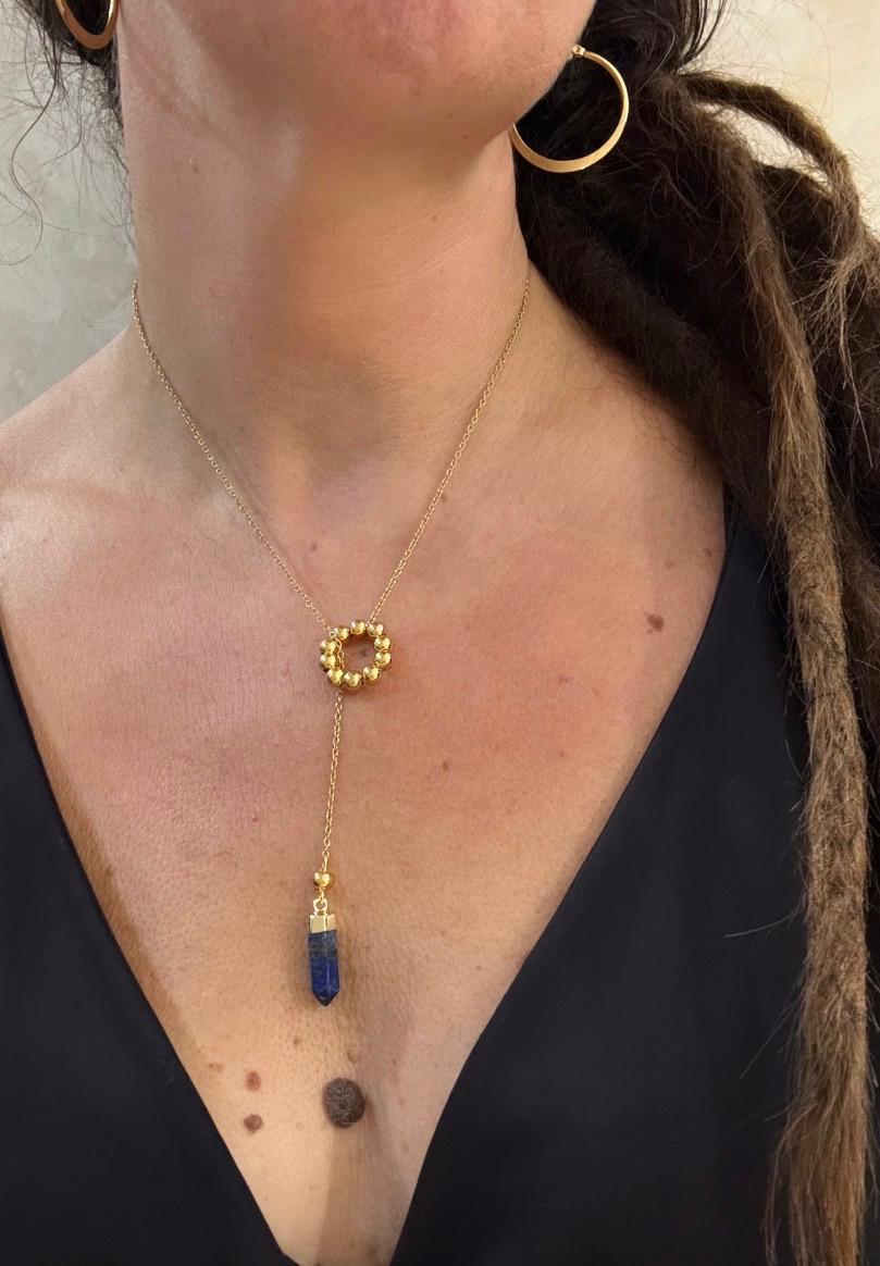COLLANA PRISMA - ACCIAIO DORATO - PIETRE NATURALI