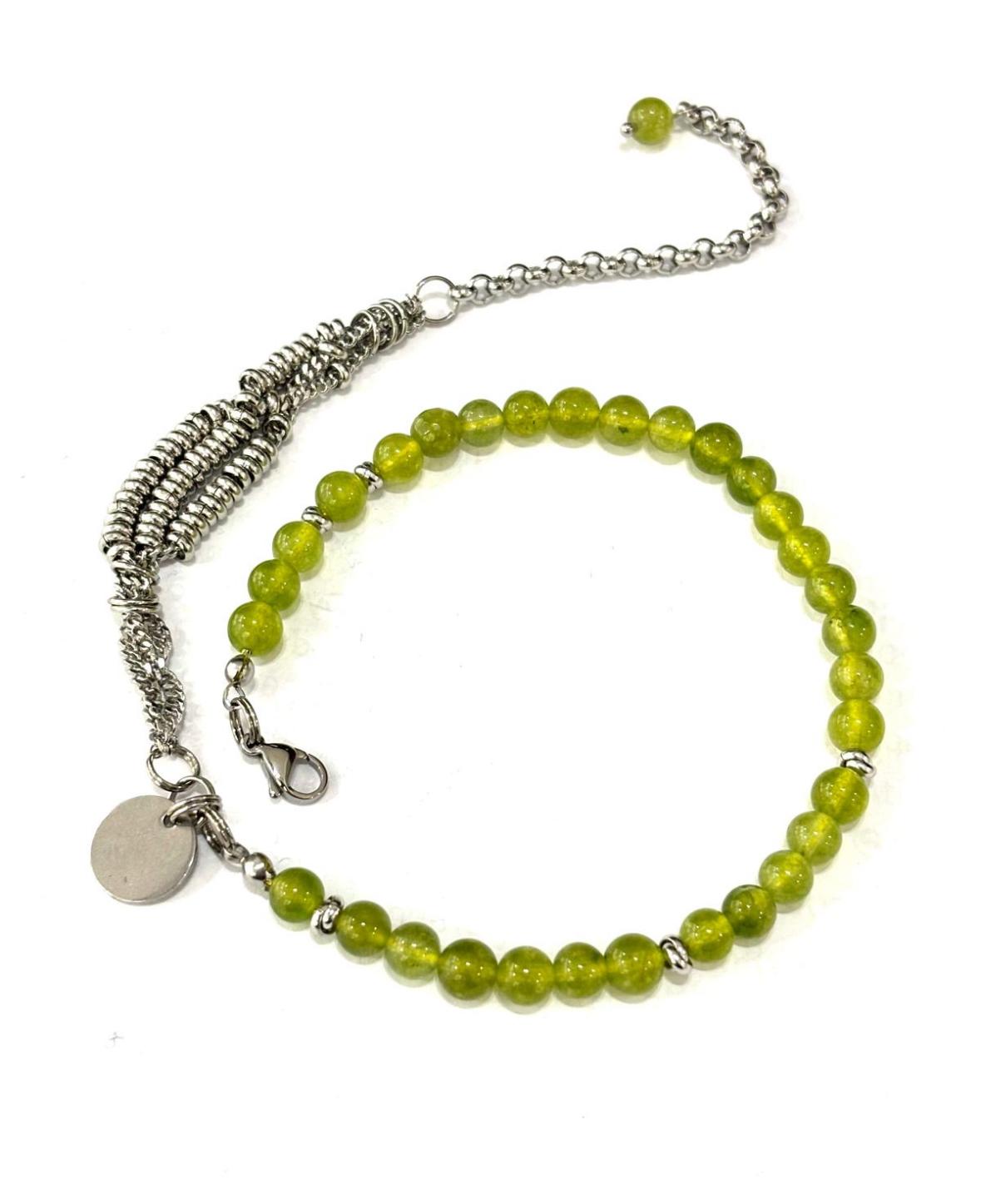 BRACCIALE DOPPIO GIRO SUTŌNCHĒN - PIETRE NATURALI 6MM - ACCIAIO