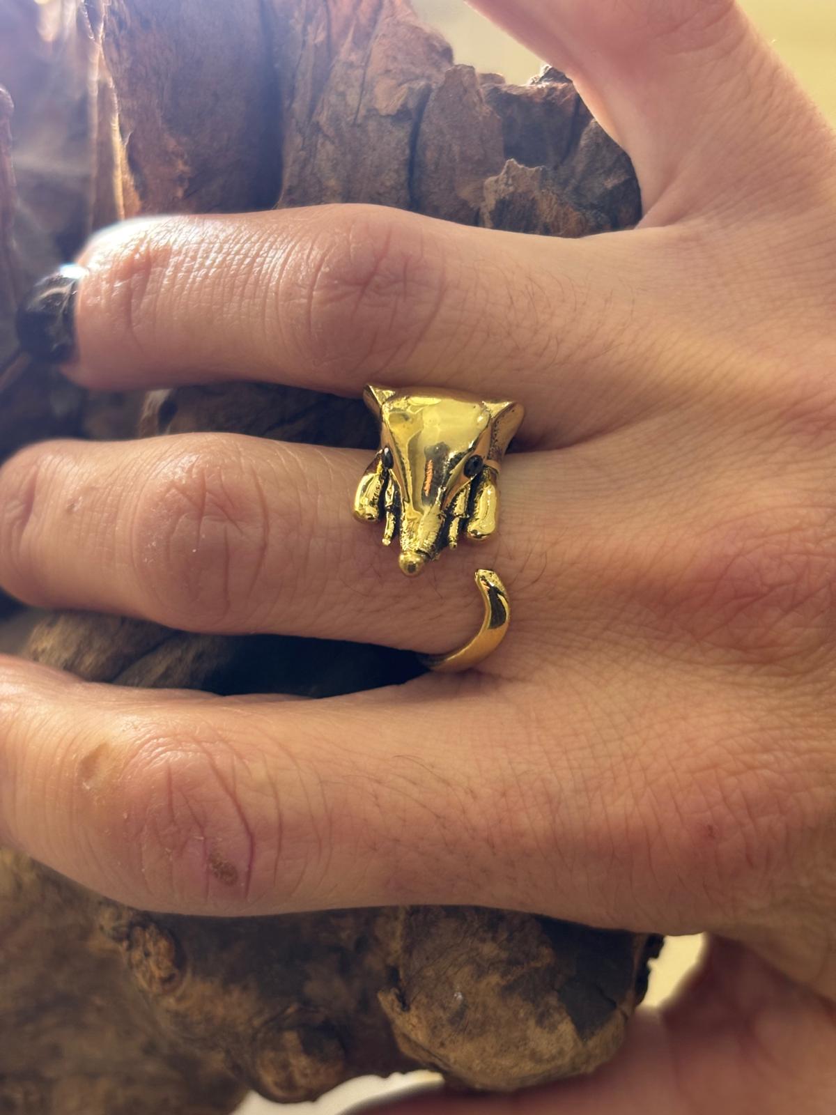 ANELLO OTTONE - TESTA ELEFANTE