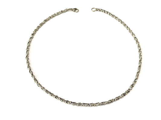 COLLANA GIROCOLLO CHAIN of FOOLS PIATTA ACCIAIO 3MM