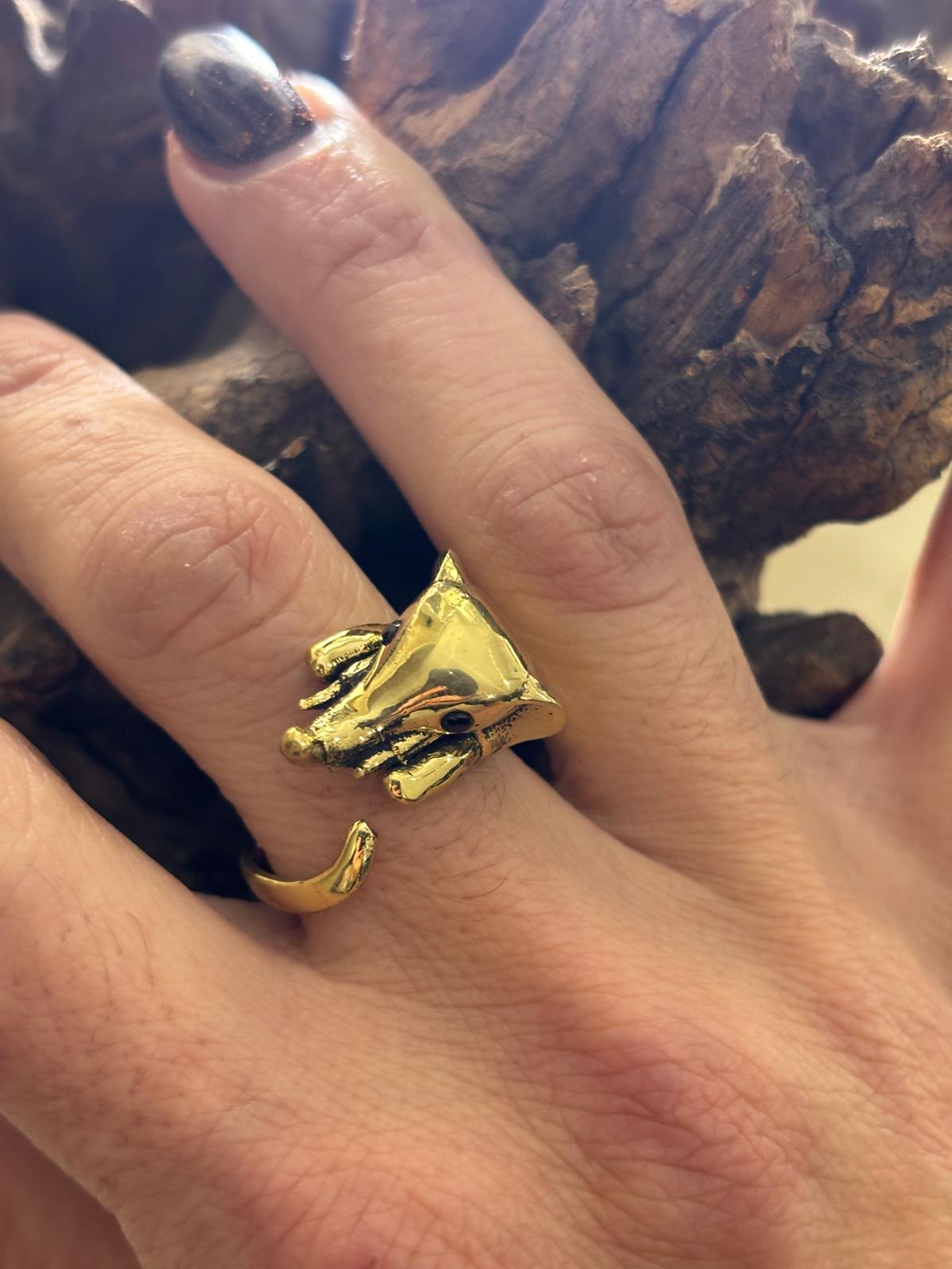 ANELLO OTTONE - TESTA ELEFANTE