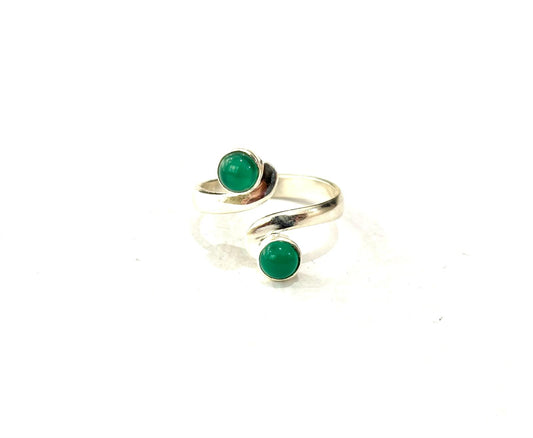 ANELLO GIADA CABOCHON - REGOLABILE - ARGENTO 925