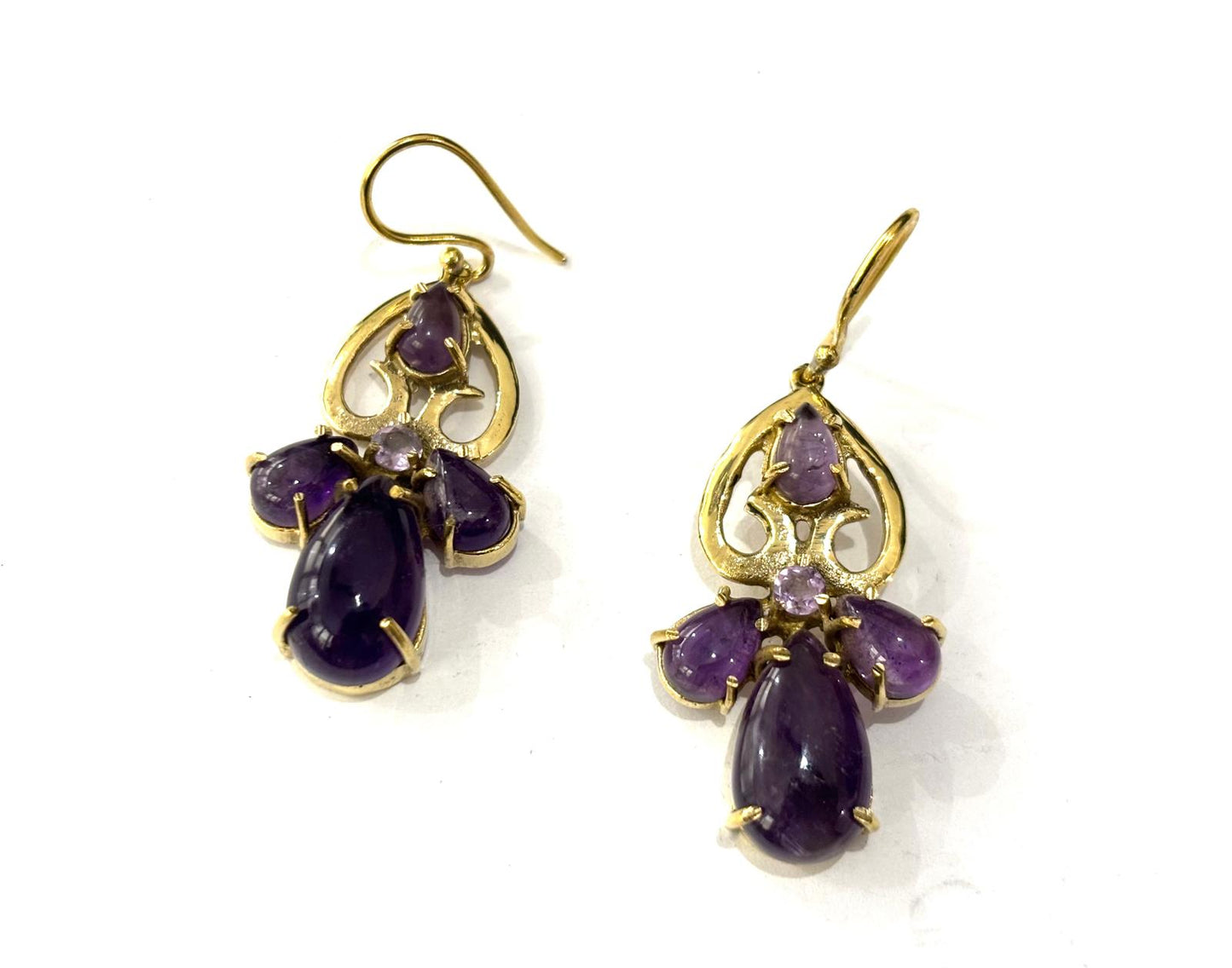 ORECCHINI OTTONE - AMETISTA