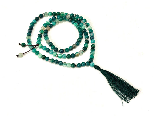 COLLANA MALA NAPPINA - AGATA VERDE STRIATA