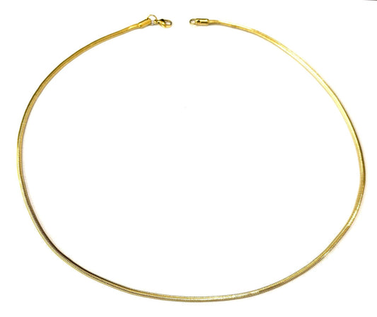 COLLANA SNAKE SQUADRATA ACCIAIO - GOLD - SILVER