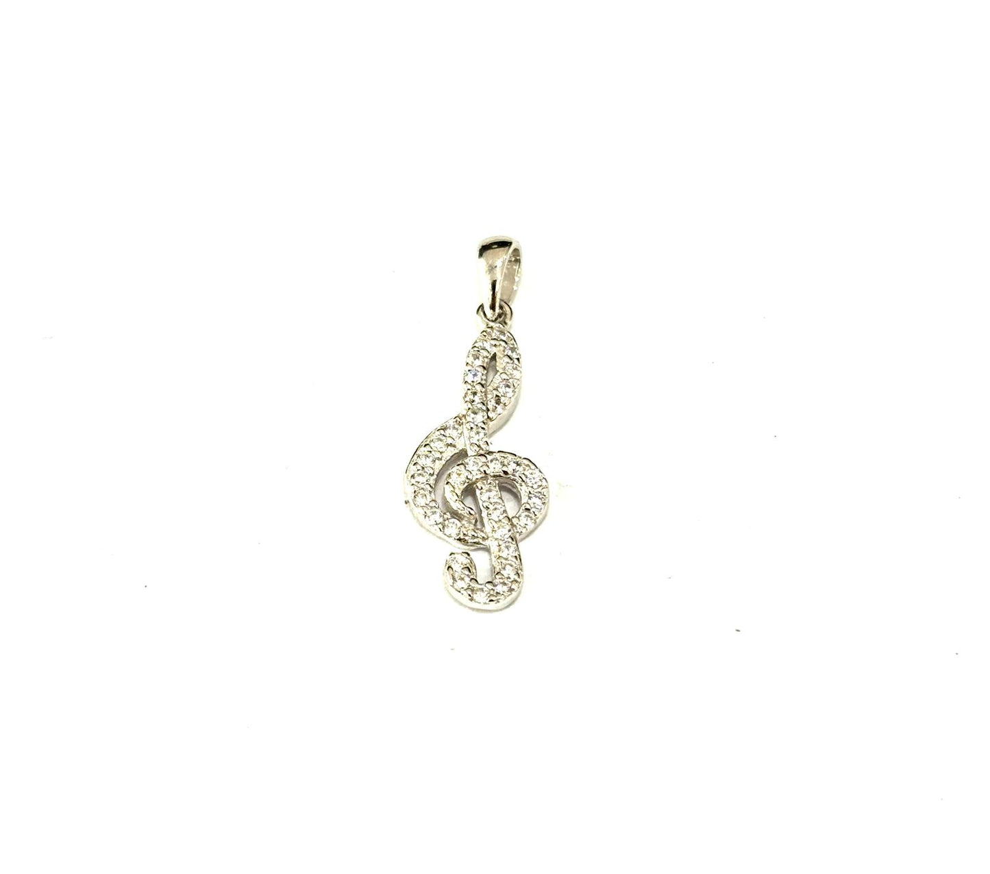 CIONDOLO CHIAVE DI VIOLINO ARGENTO 925 - ZIRCONI