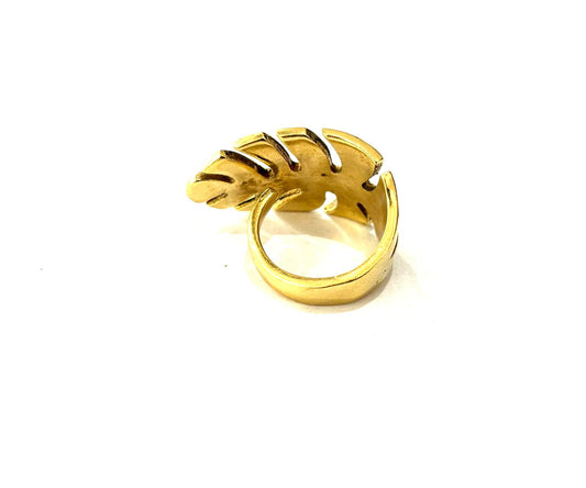 ANELLO OTTONE - FOGLIA MONSTERA