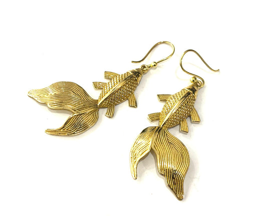 ORECCHINI OTTONE - CARPA STILIZZATA