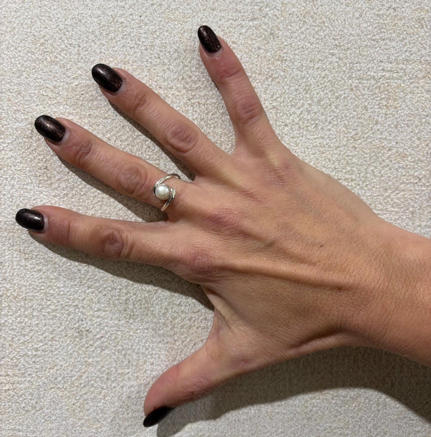 ANELLO PERLA DI FIUME TONDA - ARGENTO 925