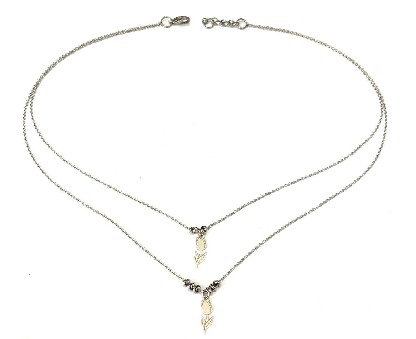 COLLANA SEMPLICITY ACCIAIO - CIONDOLI TULIPANO ARGENTO 925