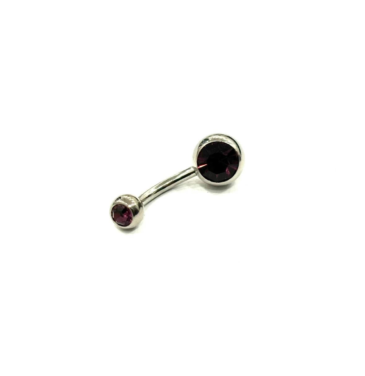 PIERCING OMBELICO DOPPIO STRASS ACCIAIO - BOREALE
