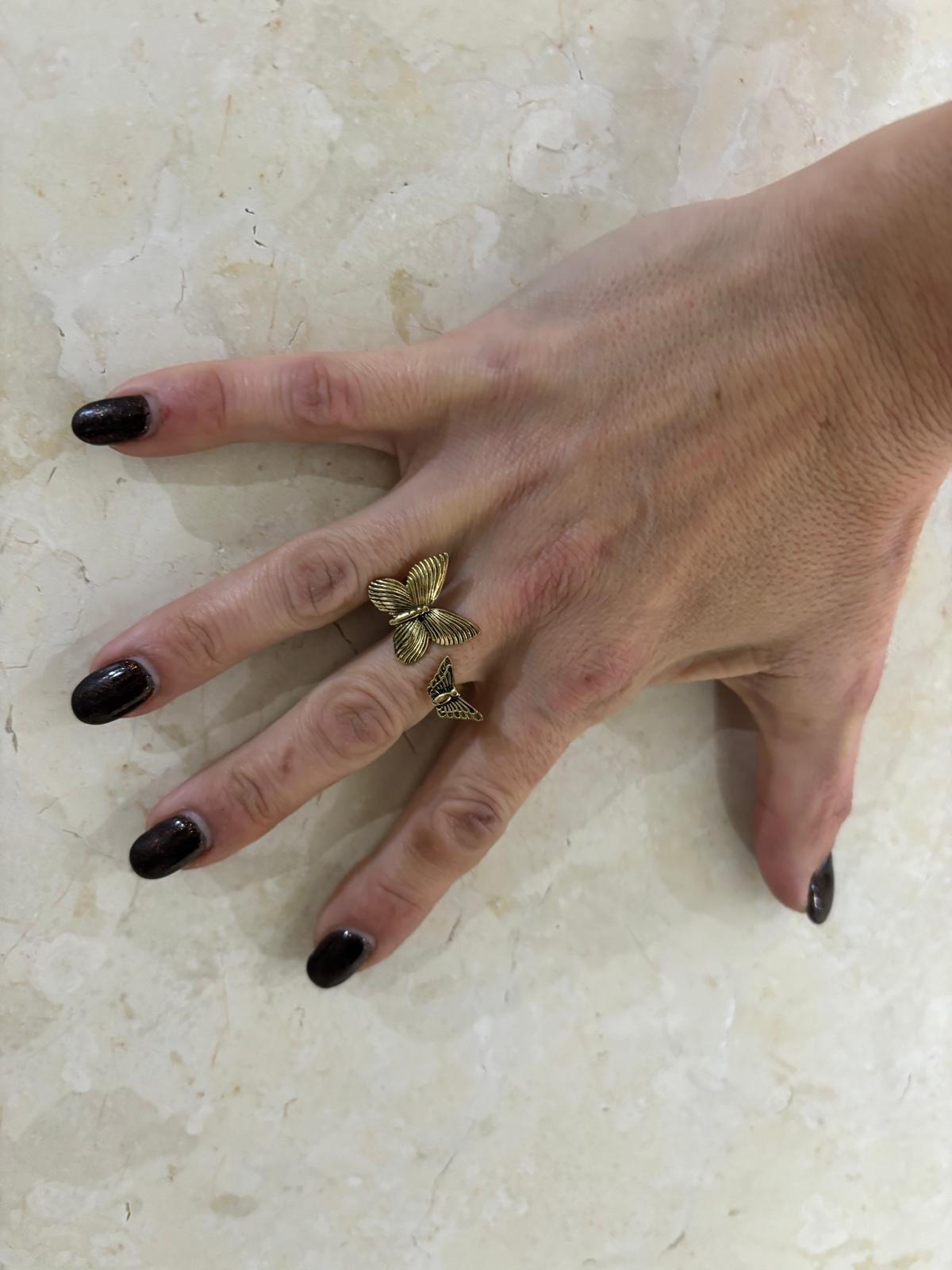 ANELLO OTTONE - DOPPIA FARFALLA