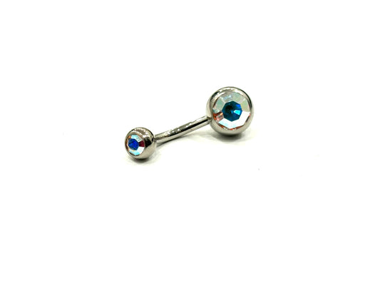 PIERCING OMBELICO DOPPIO STRASS ACCIAIO - BOREALE