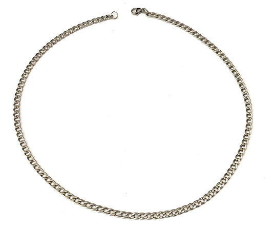 COLLANA CATENA GROUMETTE PIATTA 4MM ACCIAIO