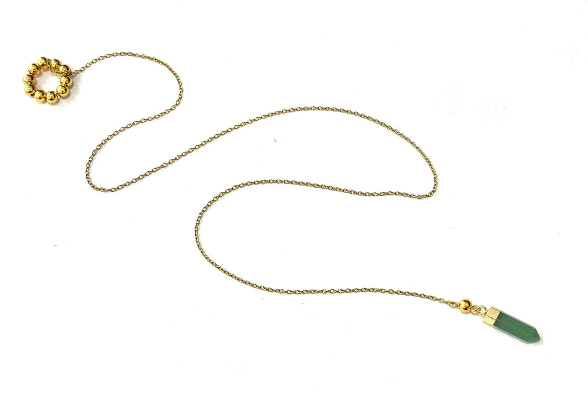 COLLANA PRISMA - ACCIAIO DORATO - PIETRE NATURALI