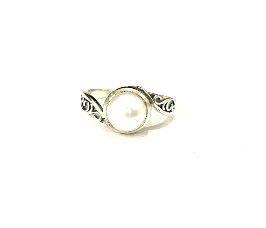ANELLO PERLA DI FIUME TONDA - ARGENTO 925