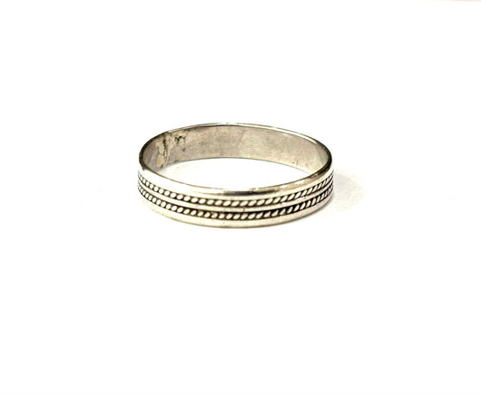 ANELLO FASCETTA LAVORATA ARGENTO 925