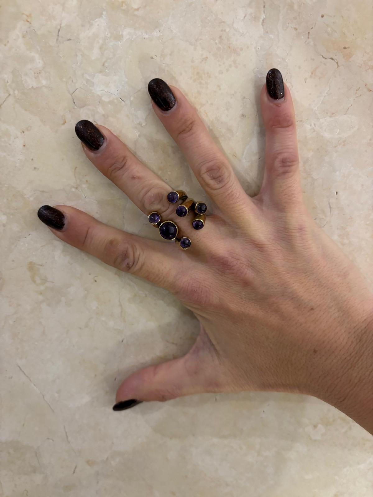 ANELLO OTTONE AVVOLGENTE - AMETISTA