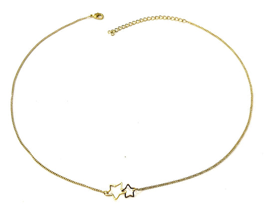 COLLANA OTTONE - STELLE TRAFORATE