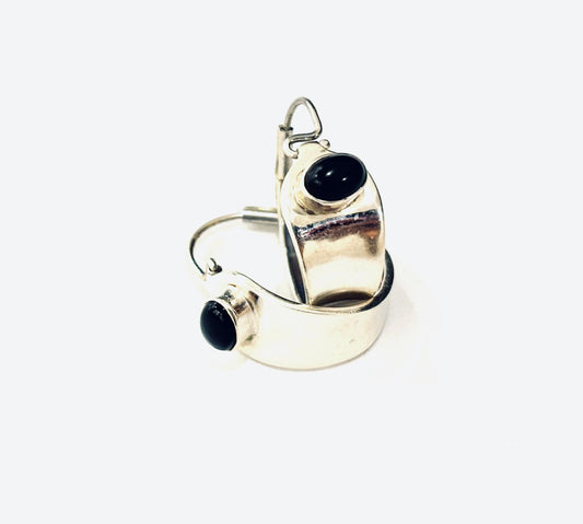 CERCHI CON PIETRA ONICE - ARGENTO 925