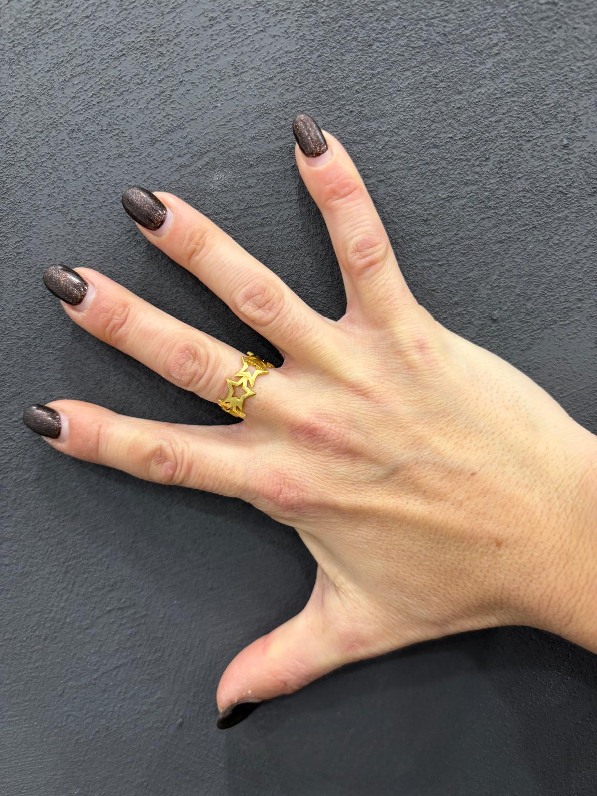 ANELLO OTTONE - STELLE SATINATE