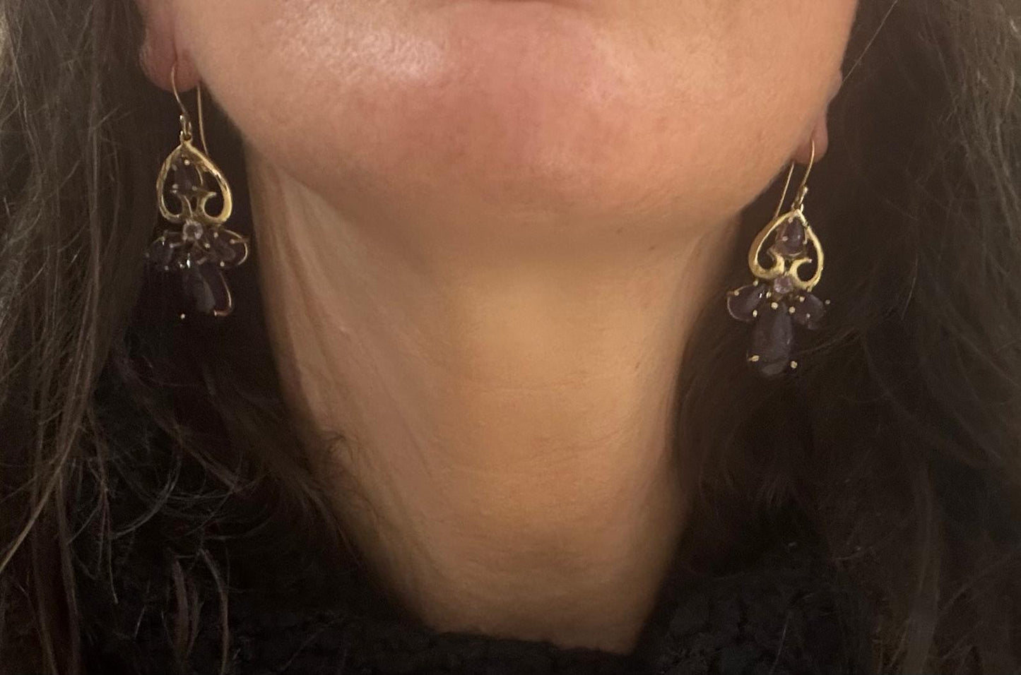 ORECCHINI OTTONE - AMETISTA