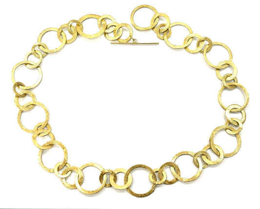 COLLANA OTTONE - ANELLI MARTELLATI