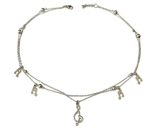 COLLANA ACCIAIO NOTE E CHIAVE DI VIOLINO